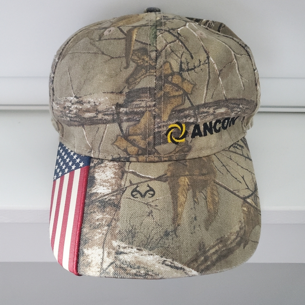 Realtree Camo Baseball Cap with American Flag